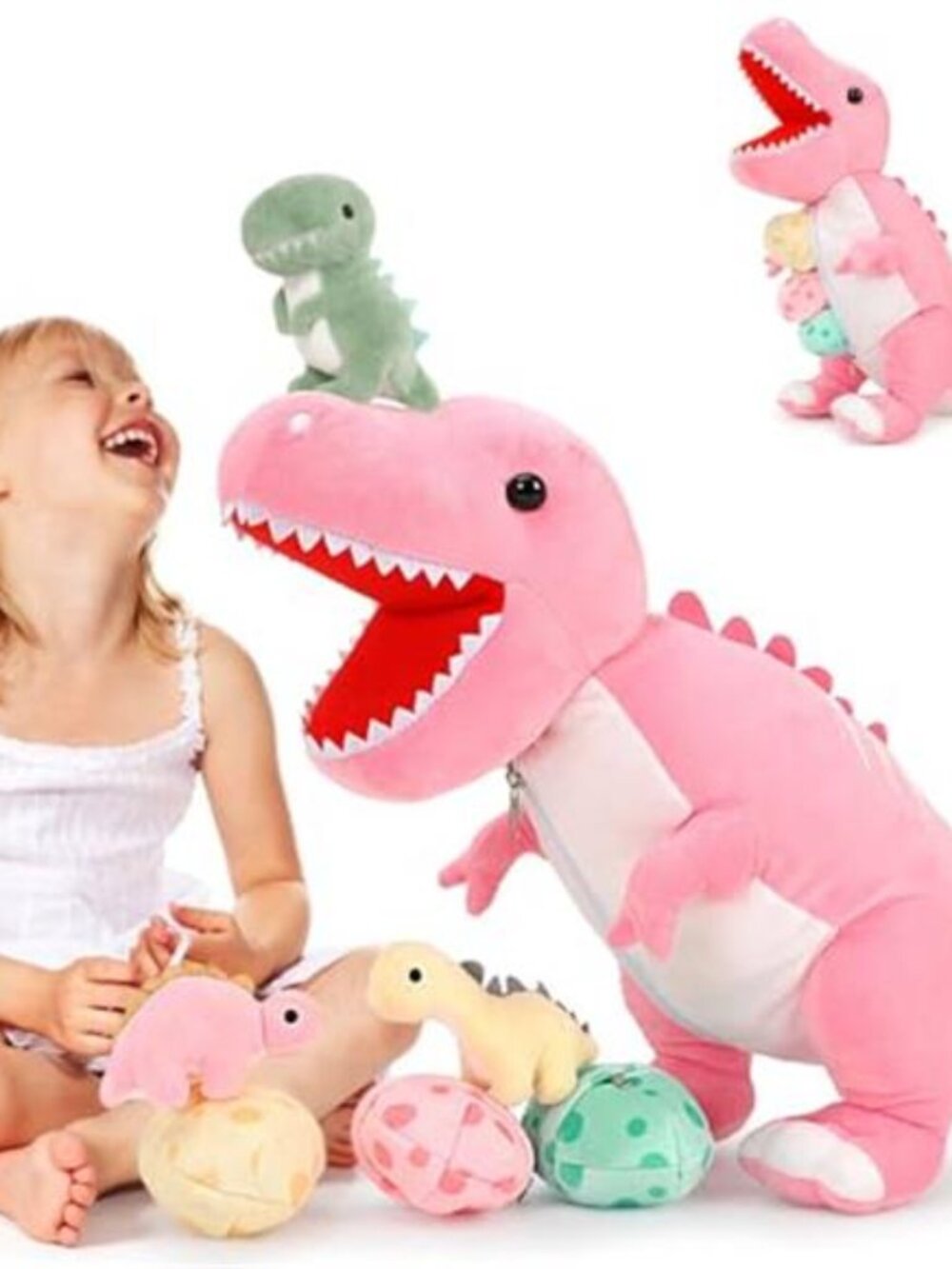 Dinosaur Stuffed Animal with Babies,23.6'' Big Mommy Stuffed Dino T-rex